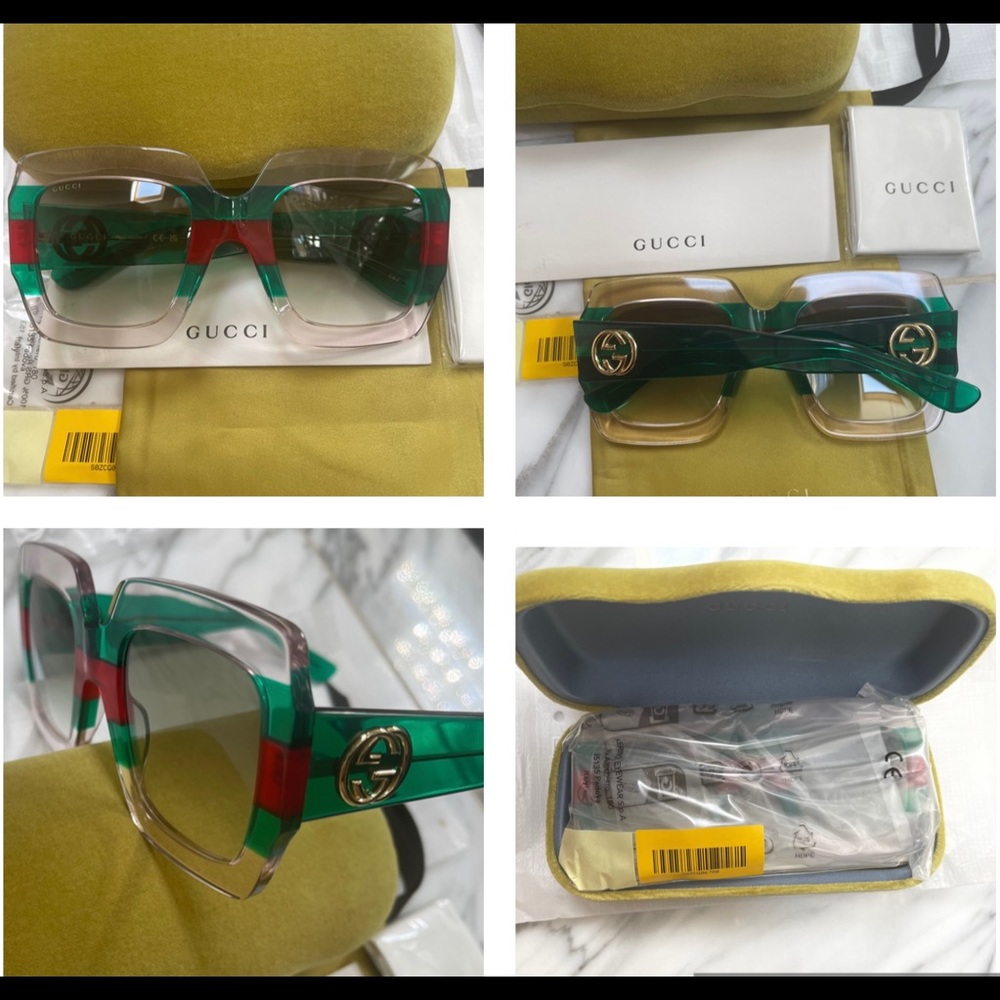GUCCI MULTI GREEN SUNGLASSES FROM THE URBAN COLLECTION AS SEEN ON J LO & CELEBS - Picture 14 of 16